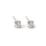 4/5mm Cushion Lab-Created Diamond Stud Earrings Women's 14K White Gold Finish - 5MM