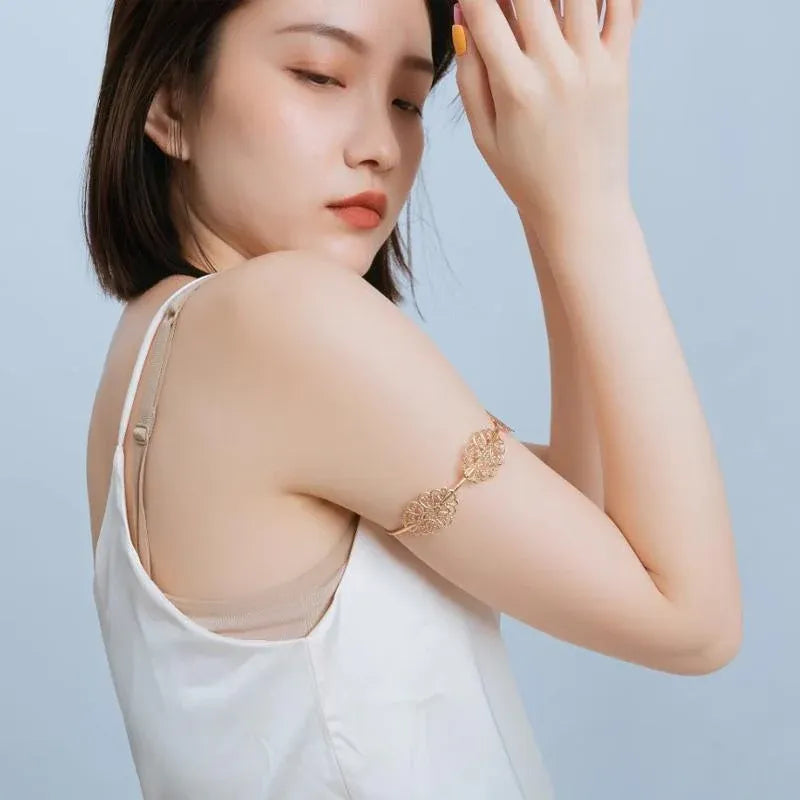 Adjustable Gold Upper Arm Cuff Bracelet for Women Fashion Boho Armband Jewelry