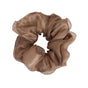 Double-Deck Solid Colour Organza Mesh Hair Scrunchies Ponytail Hairband Female - Curry