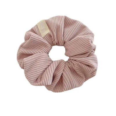 Corduroy Big Hair Scrunchies Ponytail Holder Hair Ties Rope Hair Accesorries - Pink