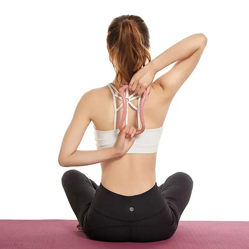 Yoga Pilate Ring Circle Fitness Training Resistance Stretch Support Grip Sport - Pink