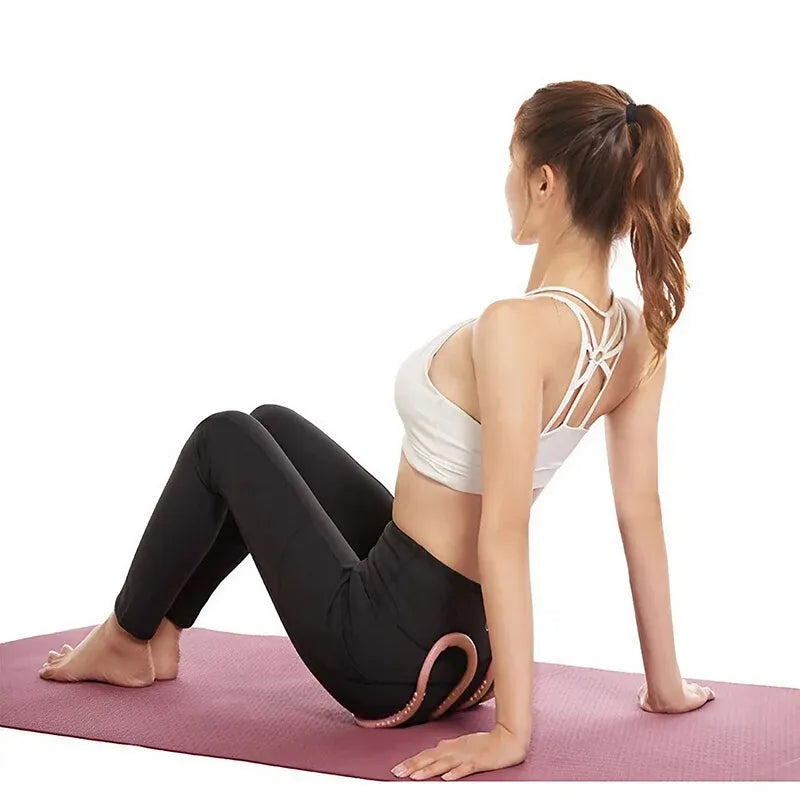 Yoga Pilate Ring Circle Fitness Training Resistance Stretch Support Grip Sport - Pink