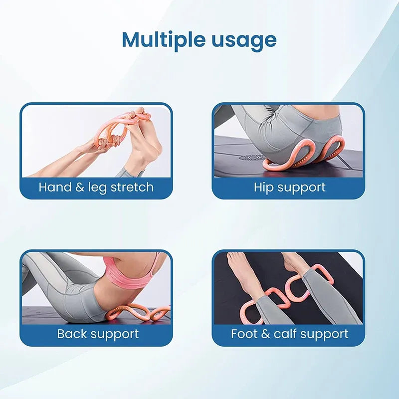 Yoga Pilate Ring Circle Fitness Training Resistance Stretch Support Grip Sport - Pink