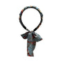 Chains patterned satin headband with Long Scarf Headband Scarf Hair Accessories - Blue
