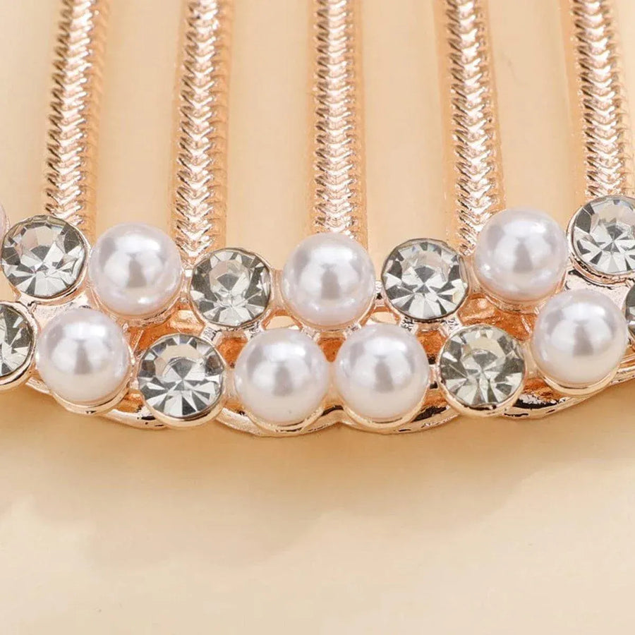 Elegant Rhinestone Hair Comb Girl Hair Accessories Disc Alloy Headwear