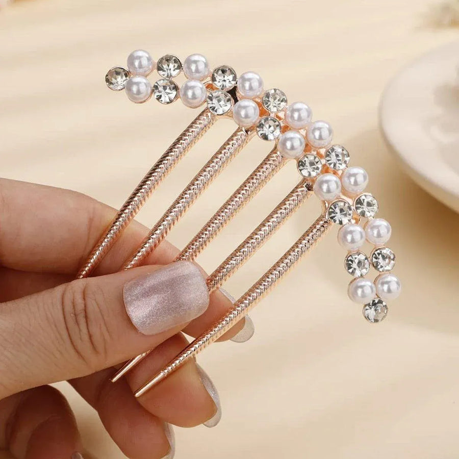 Elegant Rhinestone Hair Comb Girl Hair Accessories Disc Alloy Headwear