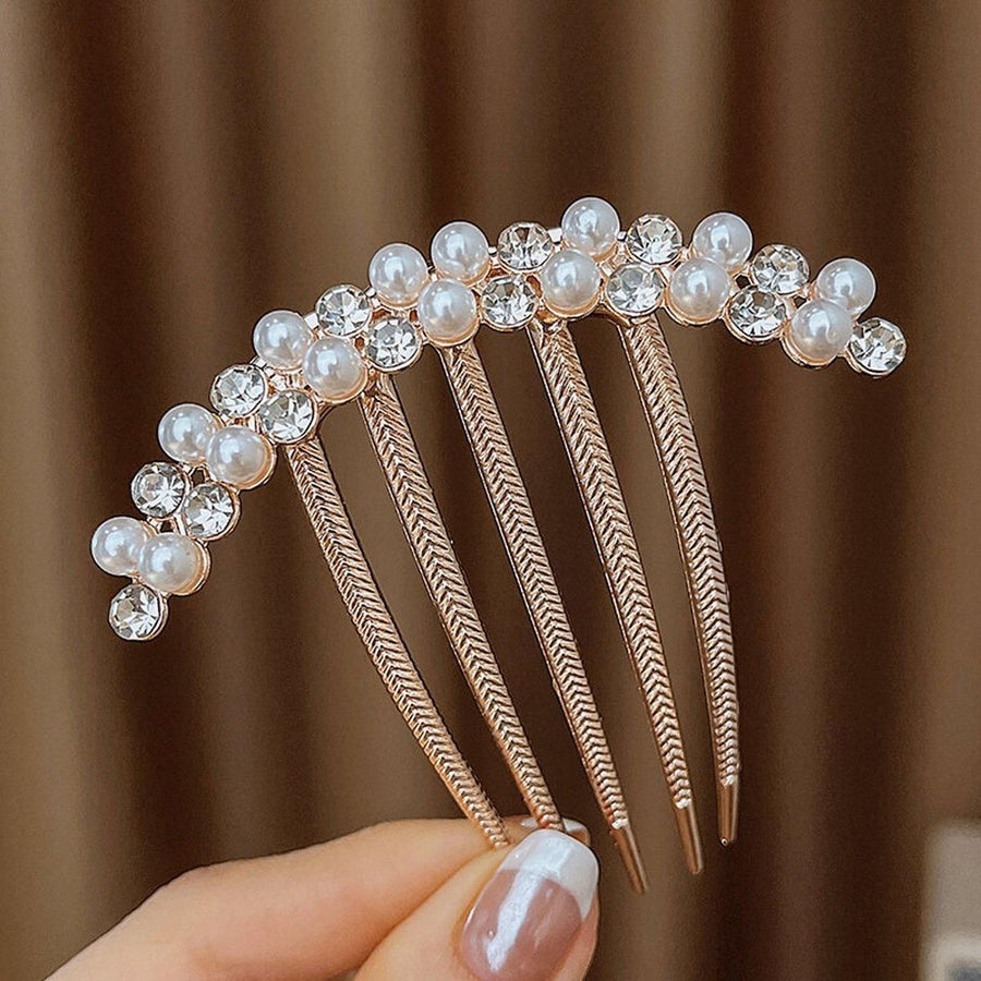 Elegant Rhinestone Hair Comb Girl Hair Accessories Disc Alloy Headwear