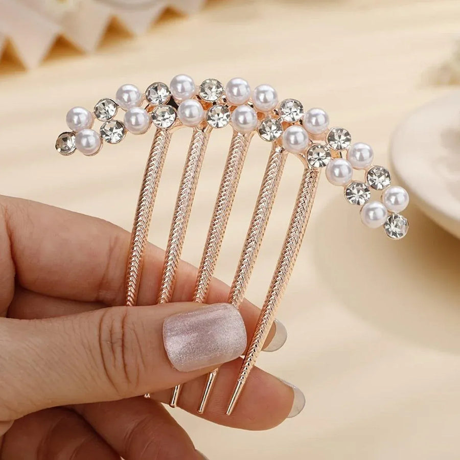 Elegant Rhinestone Hair Comb Girl Hair Accessories Disc Alloy Headwear