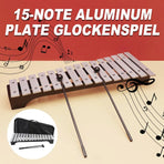 4-Piece 15-Note Glockenspiel Set with Mallets and Carry Bag