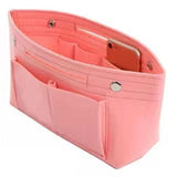 Travel Organiser Handbag Felt Bag Tote Insert Liner Purse Pouch Women 25*16*9Cm - Yellow