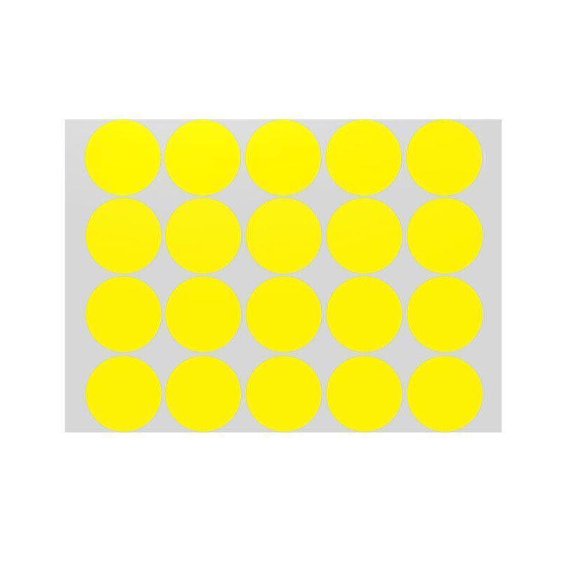Yellow Assorted Sizes Colour Sticker Dots Adhesive Round Labels Circular Spot Scrapbook - 50mm*8 Dots