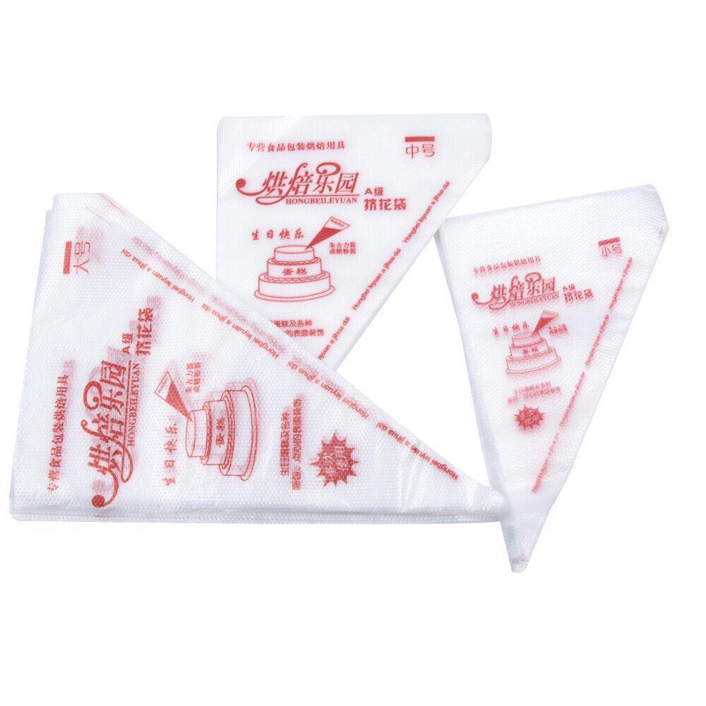 100-200Pcs Disposable Piping Bags For Cake Decor Icing Frosting Piping Nozzles - Yellow (Thick)-Small *100 PCS