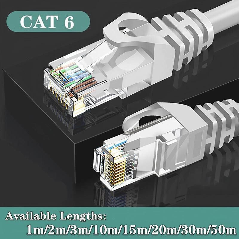 Fast Ethernet Network Cable CAT6 1000Mbps Internet RJ45 1 2 3 10 15 20 30 50m - 2M