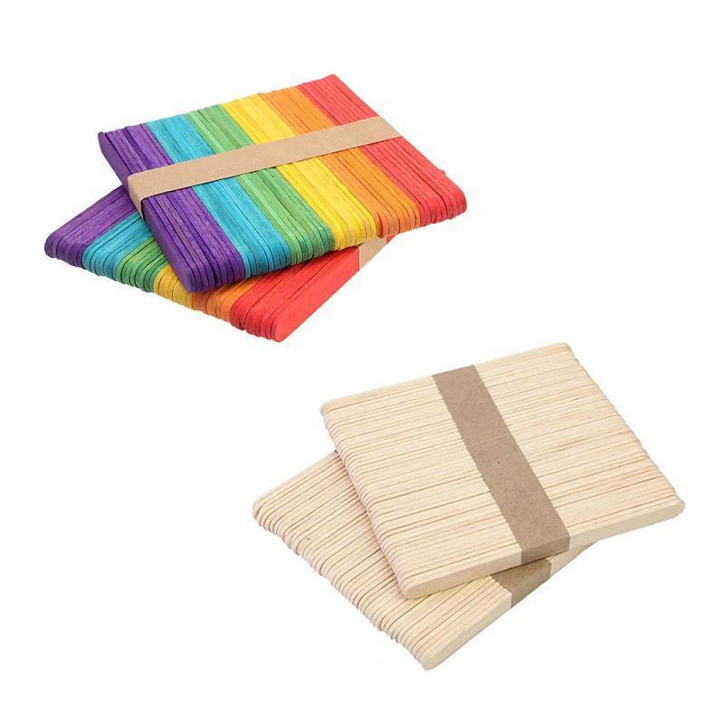 1000PCS Natural Wooden Craft Sticks Paddle Pop Sticks Ice Cream coffee stir - Wooden
