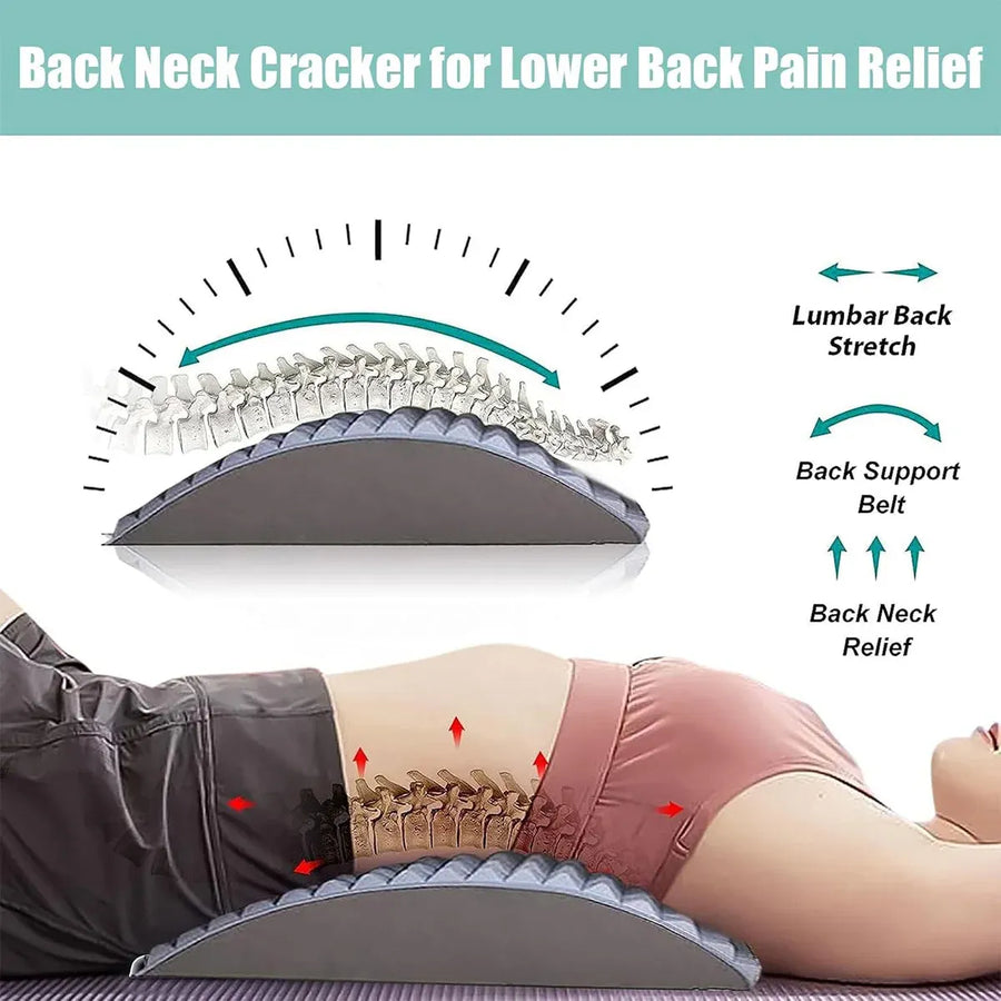 Ergonomic Neck and Back Support Stretcher for Relaxation and Posture - Grey