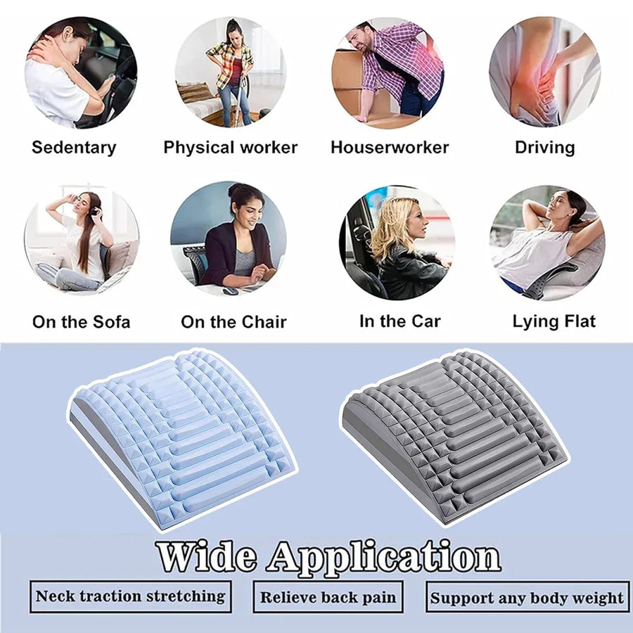 Ergonomic Neck and Back Support Stretcher for Relaxation and Posture - Grey