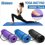 20MM Thick Yoga Mat Pad NBR Nonslip Exercise Fitness Pilate Gym Durable - Purple