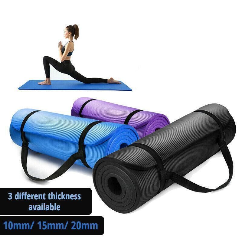 20MM Thick Yoga Mat Pad NBR Nonslip Exercise Fitness Pilate Gym Durable - Purple
