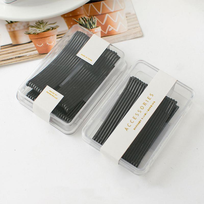 40 PCS Short Black Waved Hair Pins Bobby Pins Grips Salon Dance Hair Accessories - Long Wave Clip