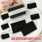 40 PCS Short Black Waved Hair Pins Bobby Pins Grips Salon Dance Hair Accessories - Long Flat Clip