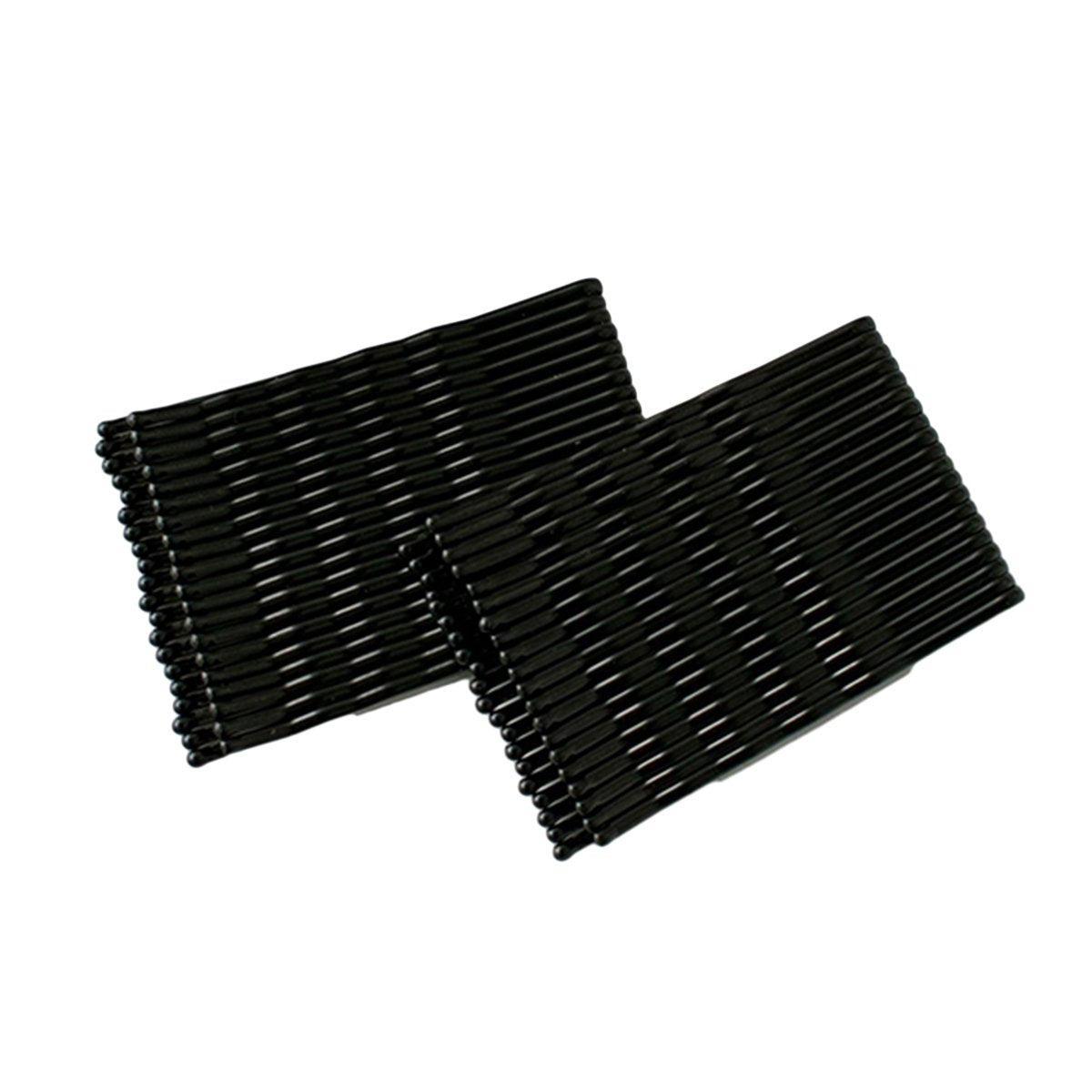40 PCS Short Black Waved Hair Pins Bobby Pins Grips Salon Dance Hair Accessories - Long Flat Clip