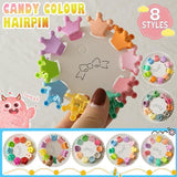 10PCS Mini Hair Clips Colourful Plastic Hair Clamps for Braiding and Styling - Carrot - Front View