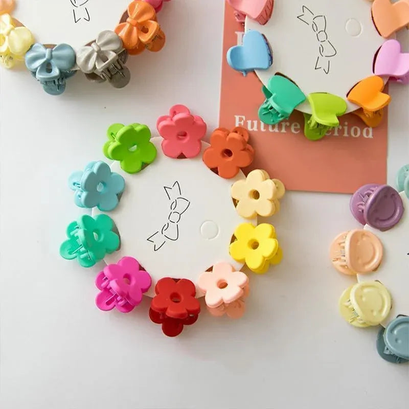 10PCS Mini Hair Clips Colourful Plastic Hair Clamps for Braiding and Styling - Carrot