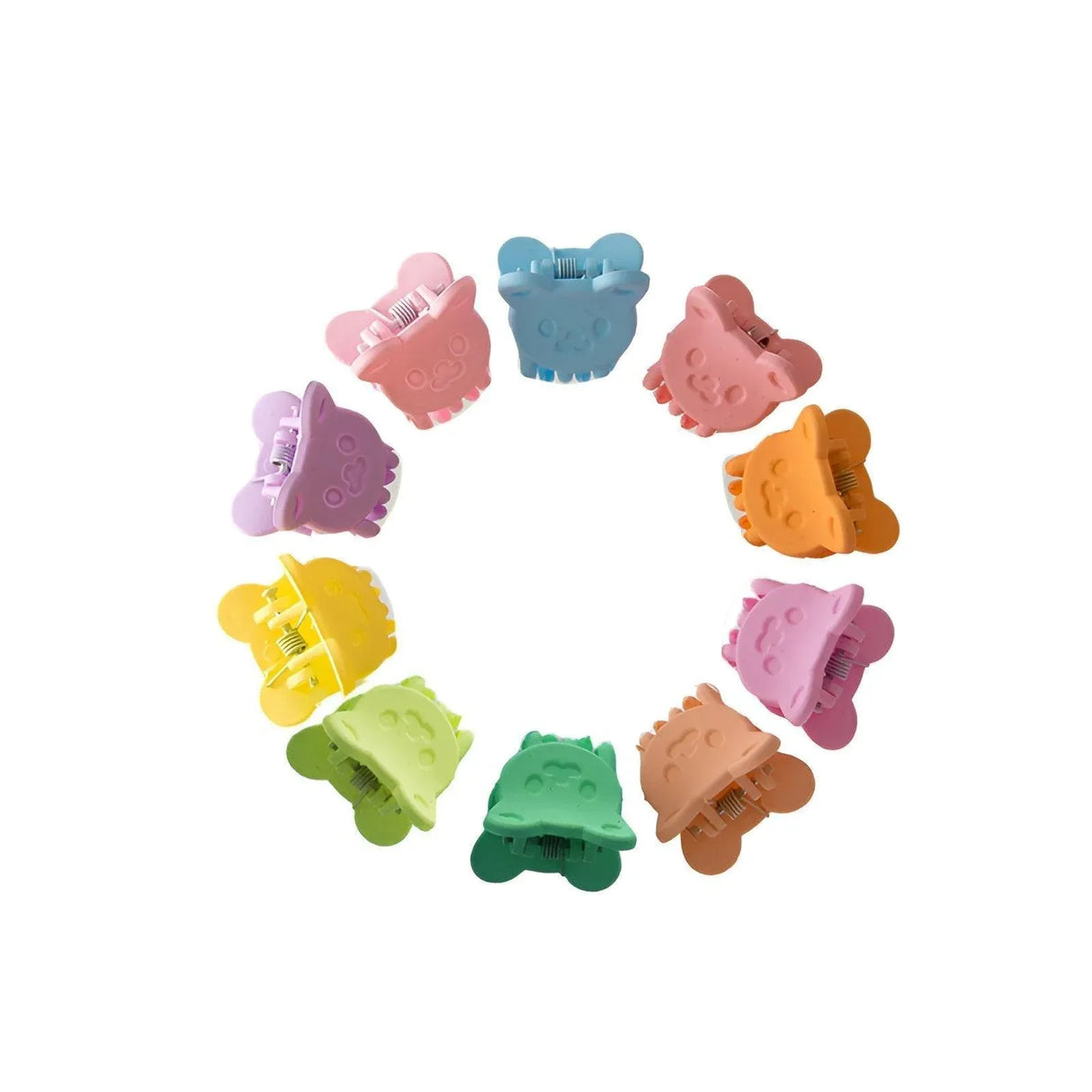 10PCS Mini Hair Clips Colourful Plastic Hair Clamps for Braiding and Styling - Bear