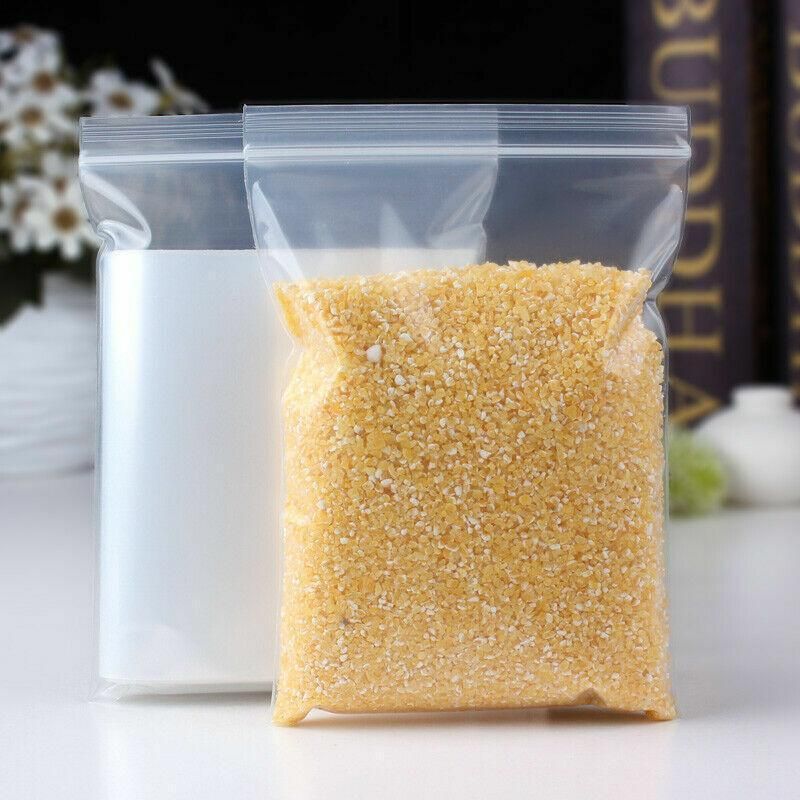 100X Bulk Clear Resealable PE Plastic Zip Bags - 17*25cm 100PCS