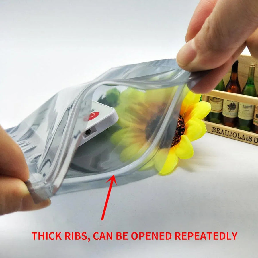 Plastic Self Sealing Bags 100PCS Anti Static Semi Transparent Resealable - 6x9cm