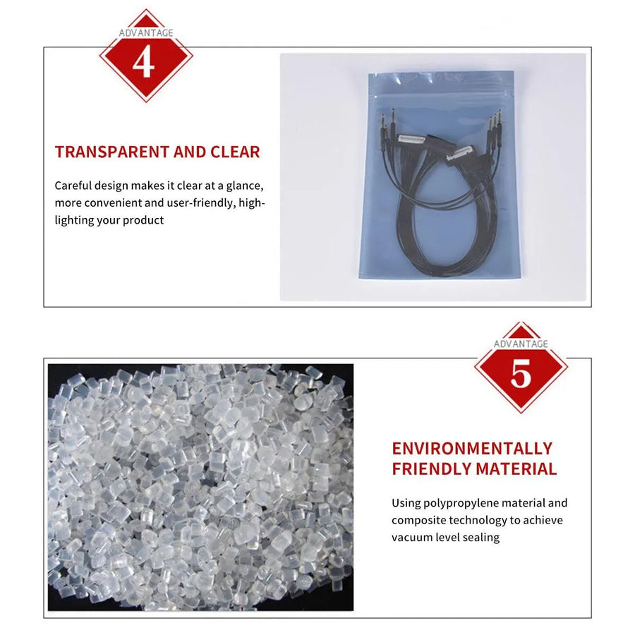 Plastic Self Sealing Bags 100PCS Anti Static Semi Transparent Resealable - 10x15cm