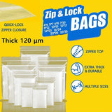 10/100PCS Thick Resealable Ziplock Bags in 12 Sizes Zip Lock Plastic Bags - 4x6cm-100pcs
