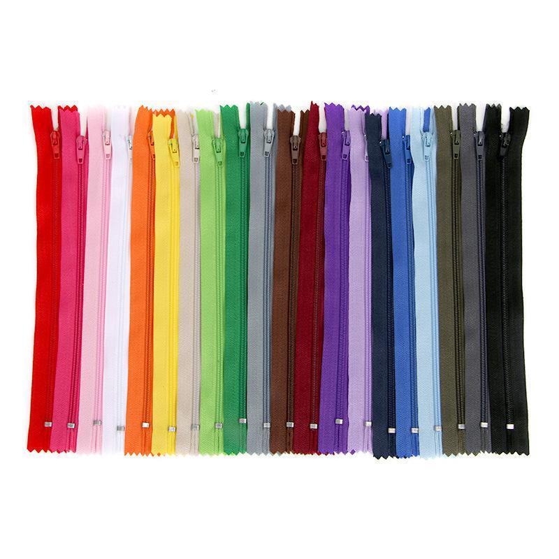 20PCS Closed End Nylon Zippers Tailor Sewer DIY Craft Sewing 20cm - Black