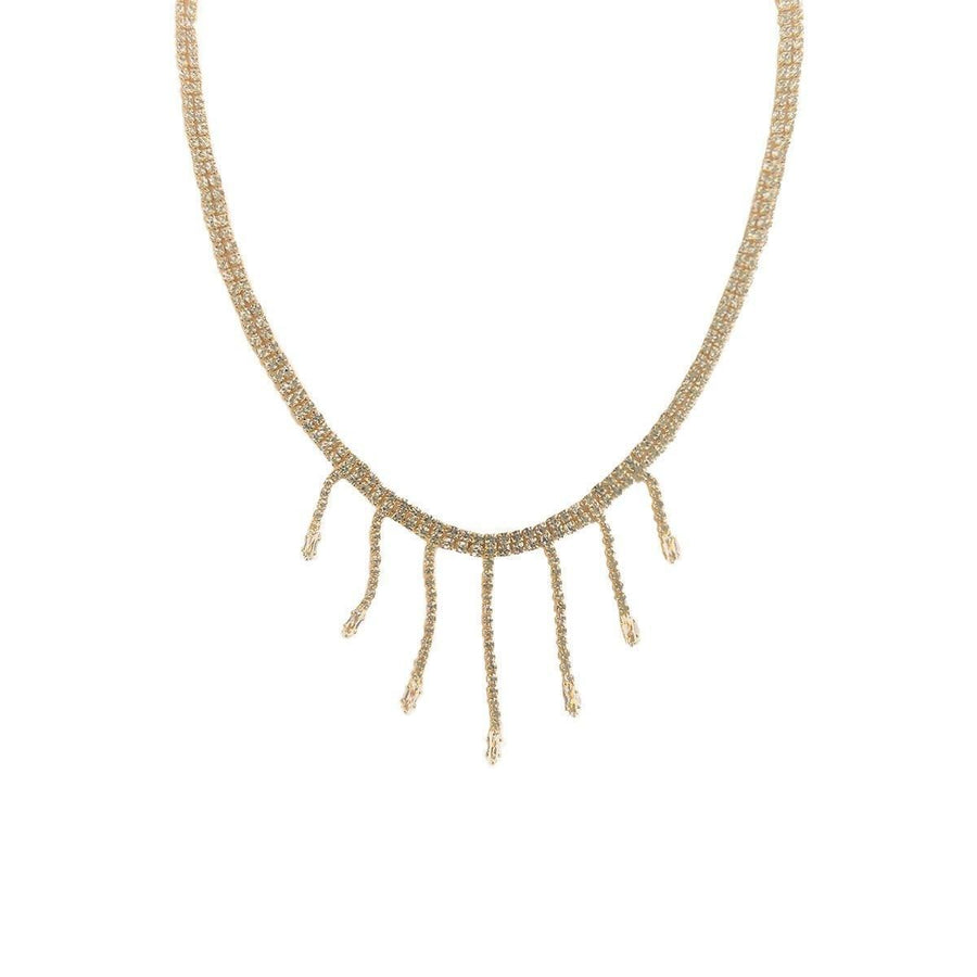 Luxury Zirconia Tassel Necklace Elegant Collar Jewelry for Women Party Wear