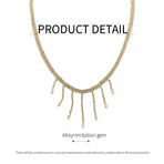Luxury Zirconia Tassel Necklace Elegant Collar Jewelry for Women Party Wear