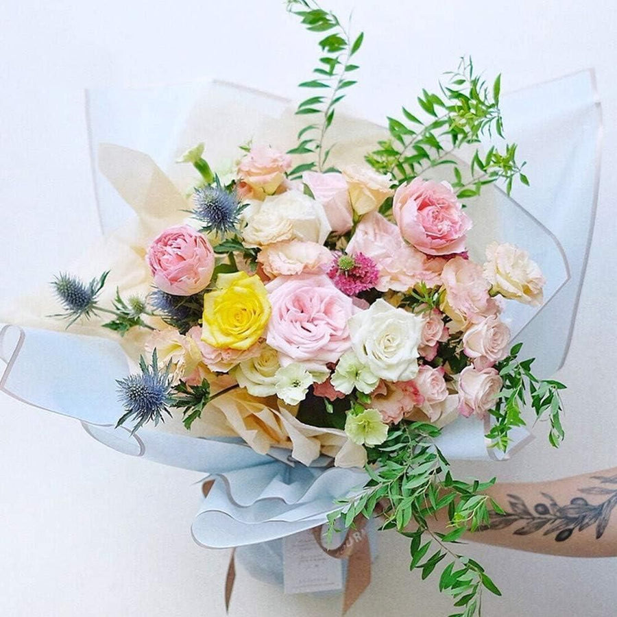 100PCS Waterproof Flower Gift Wrapping Paper Florist Bouquet Craft Packaging - Purple
