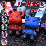 Car Keyring Animal Key Ring Lanyard Bear Keychain Gradient colour Bear Keychain - Blue