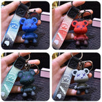 Car Keyring Animal Key Ring Lanyard Bear Keychain Gradient colour Bear Keychain - Blue