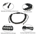 Morse Code Leather Bracelet A New Chapter Adjustable Handmade Stainless Steel Beads