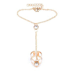 Geometric Hollow Arrow Ring Bracelet Integrated Creative Finger Chain Set Chain - Gold