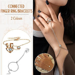 Geometric Hollow Arrow Ring Bracelet Integrated Creative Finger Chain Set Chain - Gold