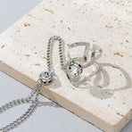 Geometric Hollow Arrow Ring Bracelet Integrated Creative Finger Chain Set Chain - Gold
