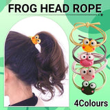 Cartoon Hair Rubber Hair Ring Frog Head Rope Hand Strap Couples Girl Hair Rope - Green - Front View