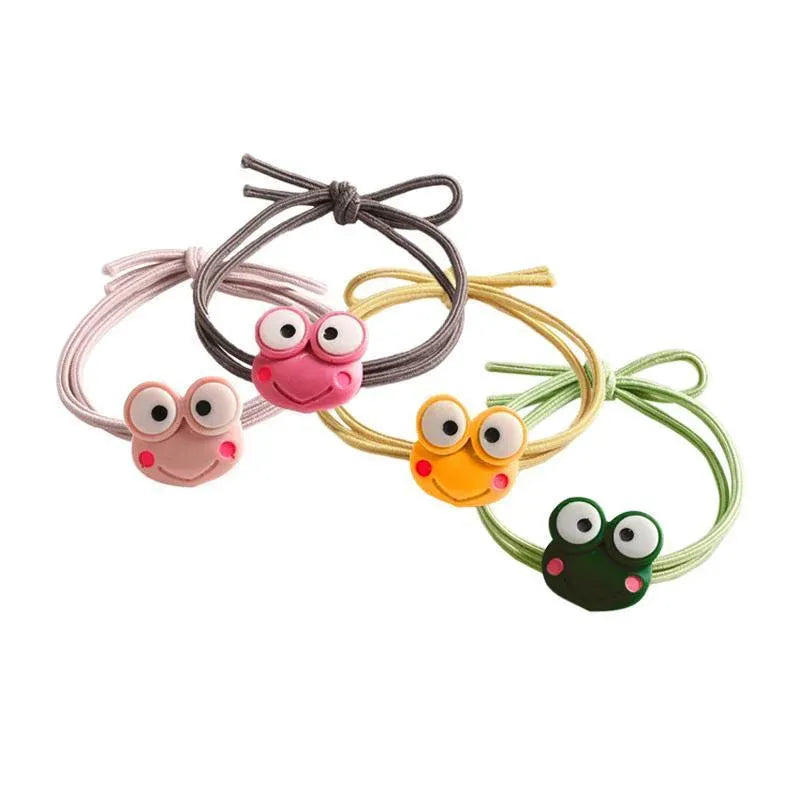 Cartoon Hair Rubber Hair Ring Frog Head Rope Hand Strap Couples Girl Hair Rope - Green