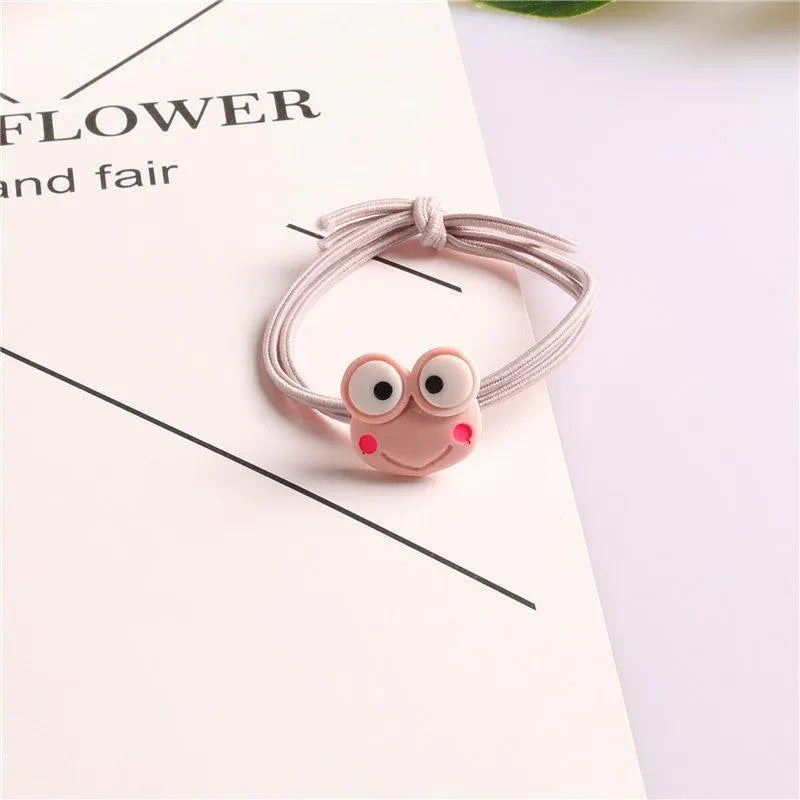 Cartoon Hair Rubber Hair Ring Frog Head Rope Hand Strap Couples Girl Hair Rope - Green