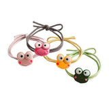Cartoon Hair Rubber Hair Ring Frog Head Rope Hand Strap Couples Girl Hair Rope - Pink - Side View