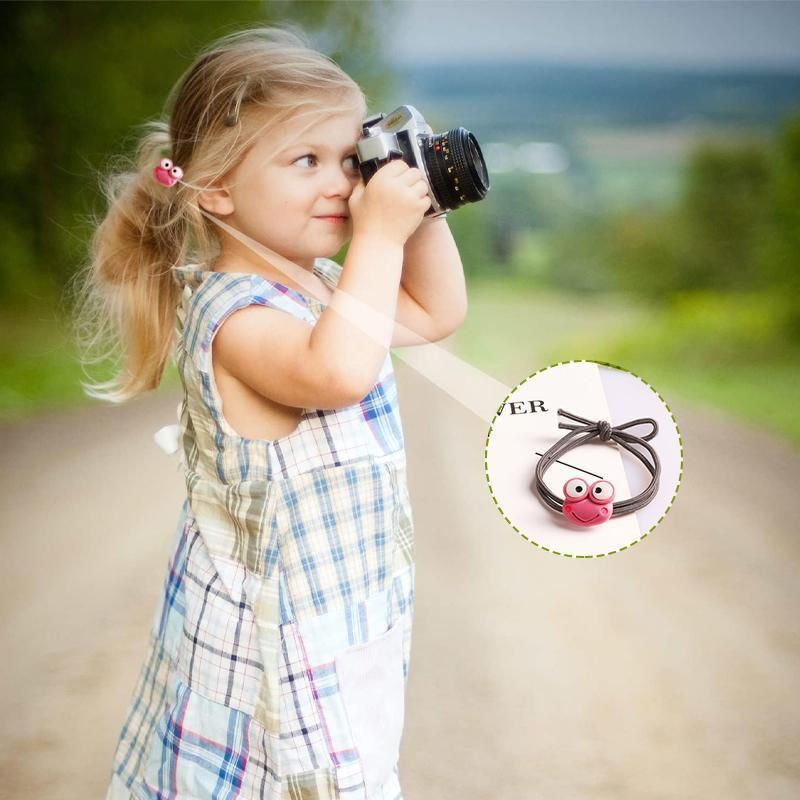 Cartoon Hair Rubber Hair Ring Frog Head Rope Hand Strap Couples Girl Hair Rope - Pink