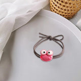 Cartoon Hair Rubber Hair Ring Frog Head Rope Hand Strap Couples Girl Hair Rope - Pink