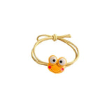 Cartoon Hair Rubber Hair Ring Frog Head Rope Hand Strap Couples Girl Hair Rope - Yellow