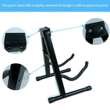 Folding Guitar Stand Floor Rack Electric Acoustic Bass Gig Holder Rack Portable - Top-Down View